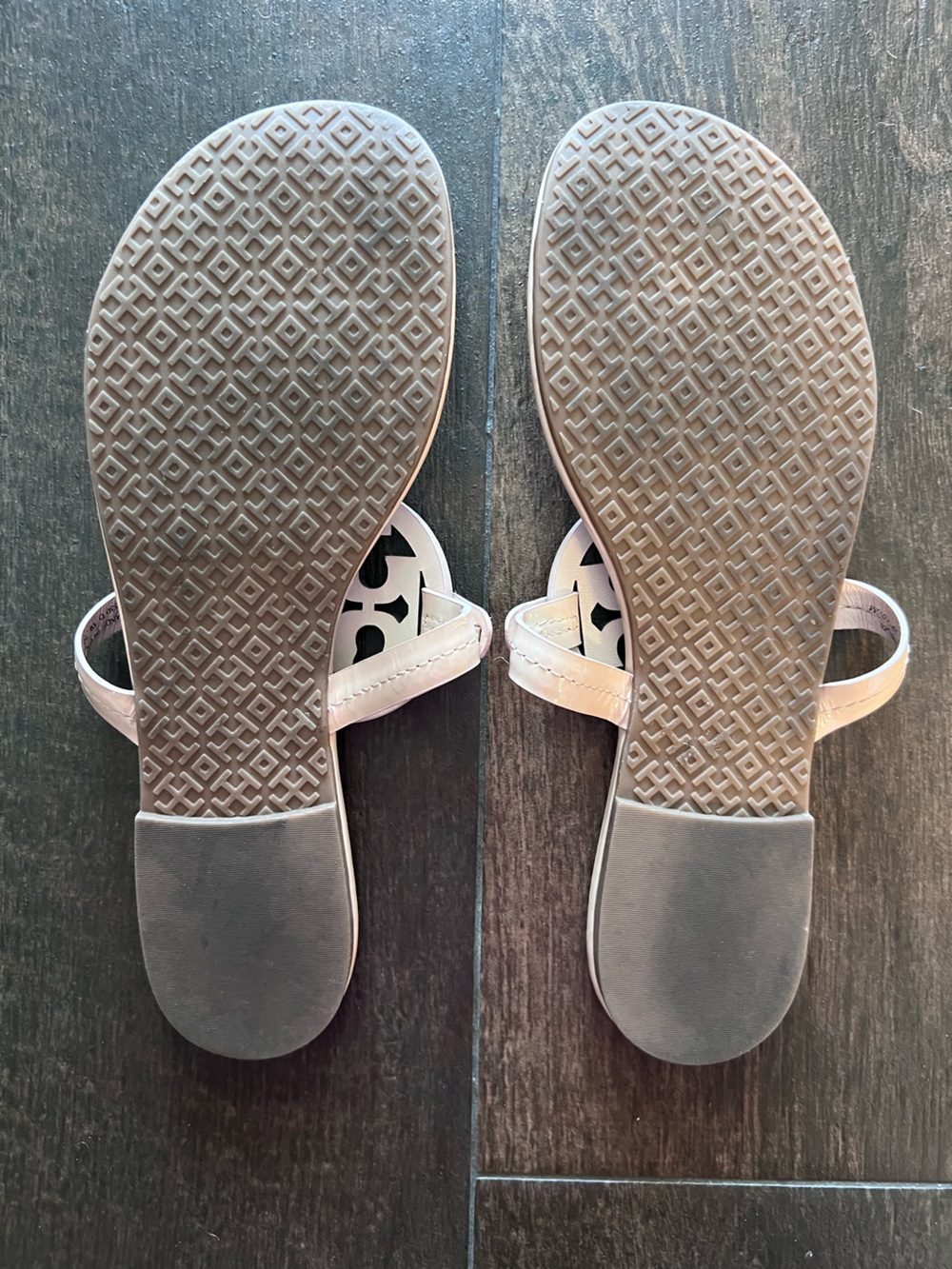 Tory Burch Light Beige Patent Miller Sandals - Picture 2 of 3